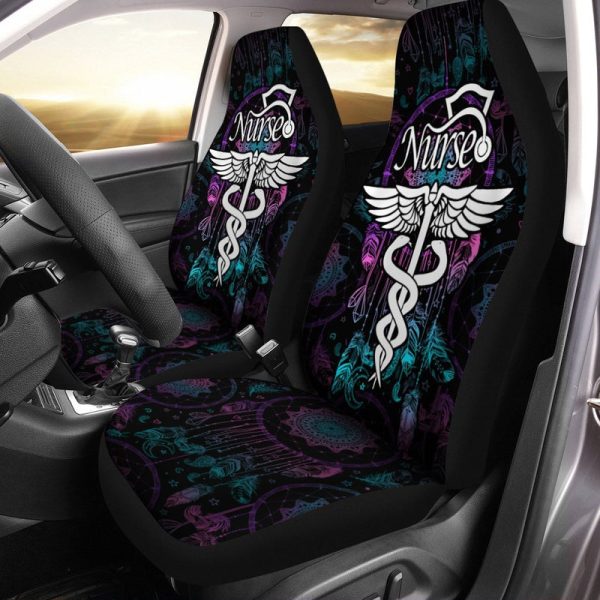 Nurse Car Seat Covers Custom Mandala Dreamcatcher Car Accessories Meaningful Gift Idea For Nurse