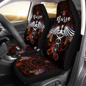 Nurse Car Seat Covers Custom Mandala Dreamcatcher Meaningful For Nurse Car Accessories