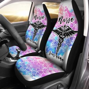 Nurse Car Seat Covers Custom Name Nurse Mandala Car Accessories