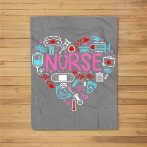 Nurse Love Nursing Student Rn Life Thank You Gifts For Women Fleece Blanket