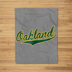 Oakland – Baseball Script Fleece Blanket