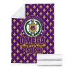 Omega Psi Phi 1911 Crest Fleur De Lis Pattern Blanket