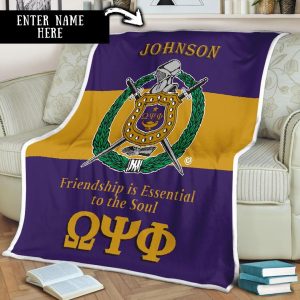 Omega Psi Phi Custom Name Fleece Blanket