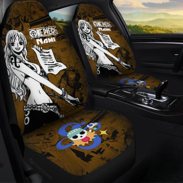 One Piece Nami Car Seat Covers Custom Anime Mix Manga Car Interior Accessories