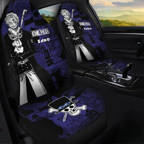 One Piece Sabo Car Seat Covers Custom Anime Mix Manga Car Interior Accessories