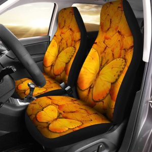 Orange Butterfly Car Seat Covers Custom Butterfly Car Accessories