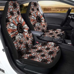 Orange Sunflower Car Seat Covers Custom Car Decoration