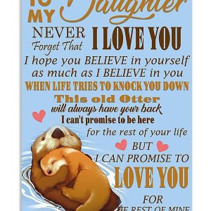 Otter To My Daughter Never Forget Blanket