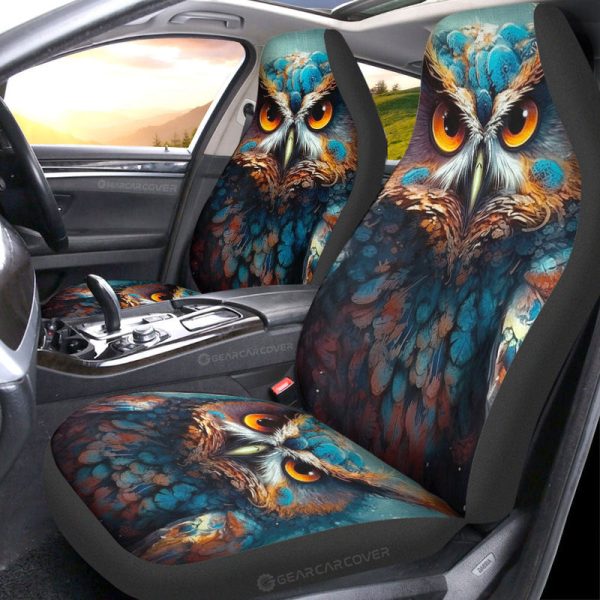 Owl Colorful Car Seat Covers Custom Car Accessories