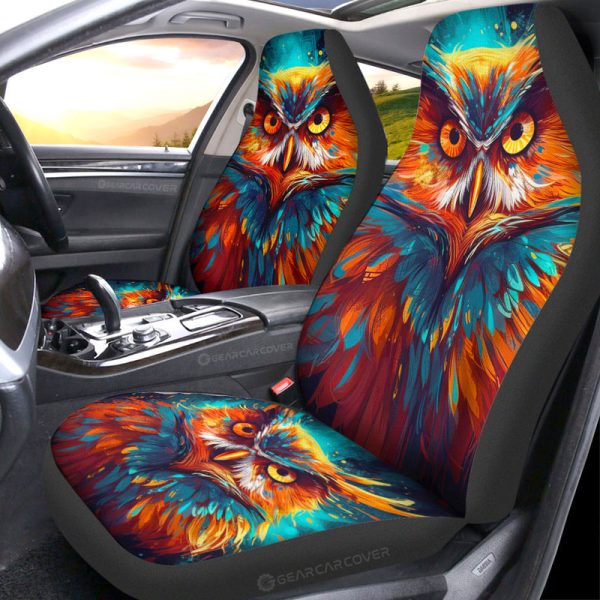 Owl Colorful Car Seat Covers Custom Car Accessories