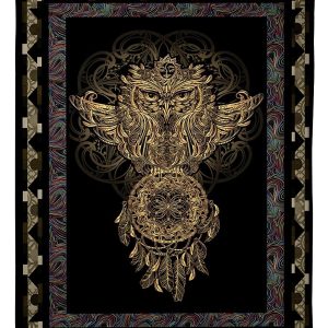 Owl Golden Dreamcatcher Pattern Blanket