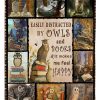 Owls And Books Blanket