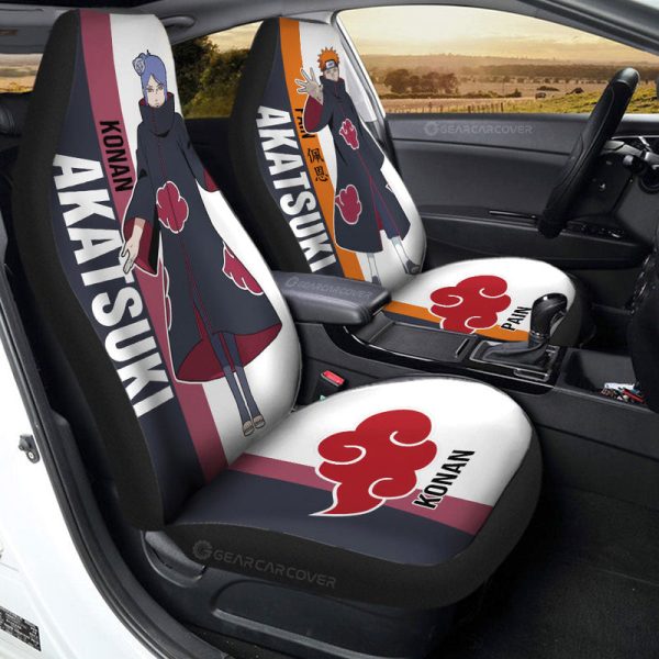 Pain And Konan Car Seat Covers Custom Anime Car Accessories For Fans