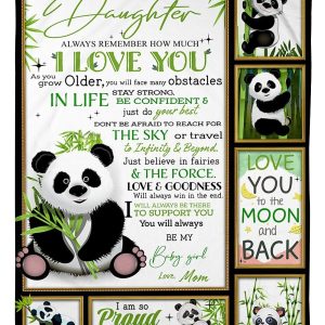 Panda Bear Daughter Be My Baby Girl Blanket