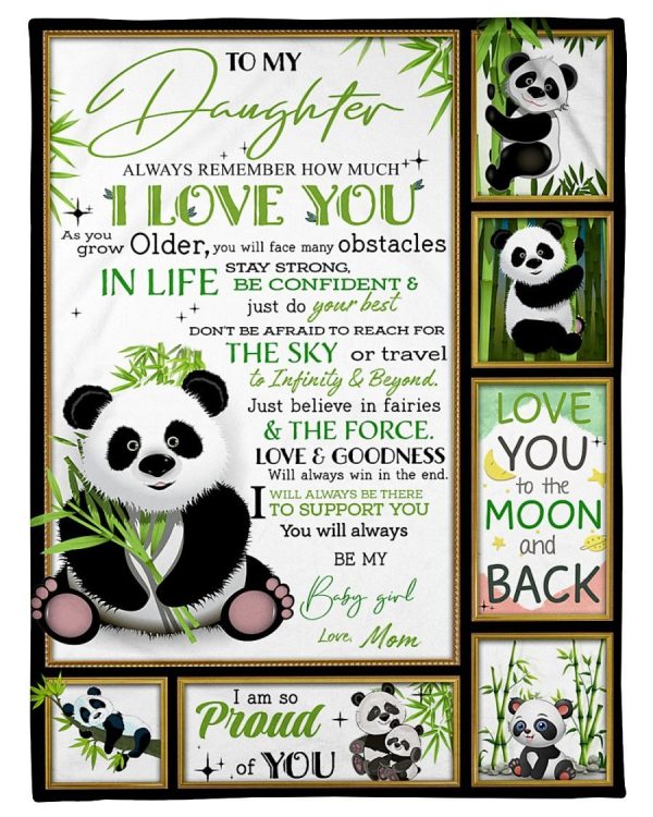 Panda Bear Daughter Be My Baby Girl Blanket