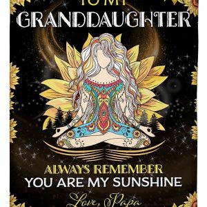 Papa Gift To Granddaughter You Are My Sunshine Blanket