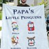 Papa’S Little Penguins Christmas Custom Text Name Printed Blanket