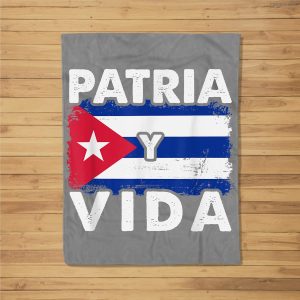 Patria Free Cuba Libre Cuban Flag Fleece Blanket