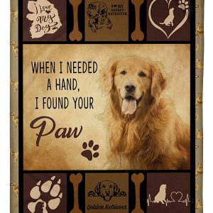 Paw Golden Retriever Blanket