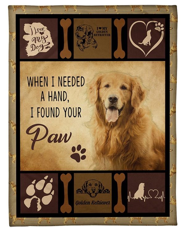 Paw Golden Retriever Blanket