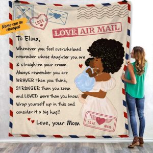 Personalized BWA Mom Letter Whenever Fleece Blanket AG51 30O53