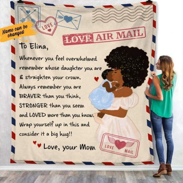 Personalized BWA Mom Letter Whenever Fleece Blanket AG51 30O53