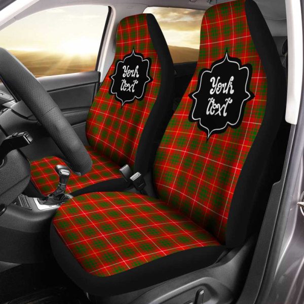 Personalized Bruce Tartan Car Seat Covers Custom Name Car Accessories