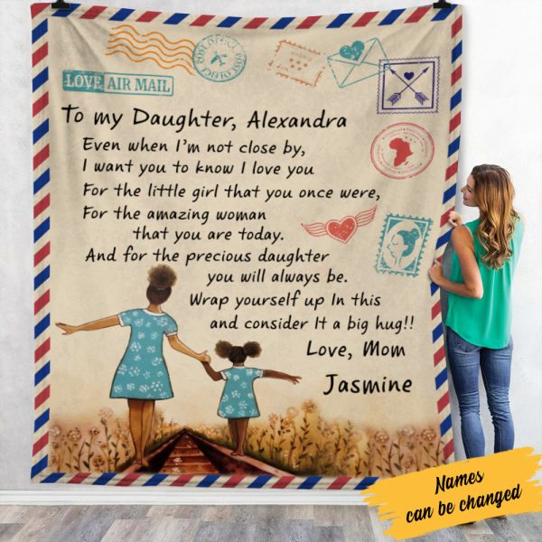 Personalized Bwa Mom Letter Fleece Blanket