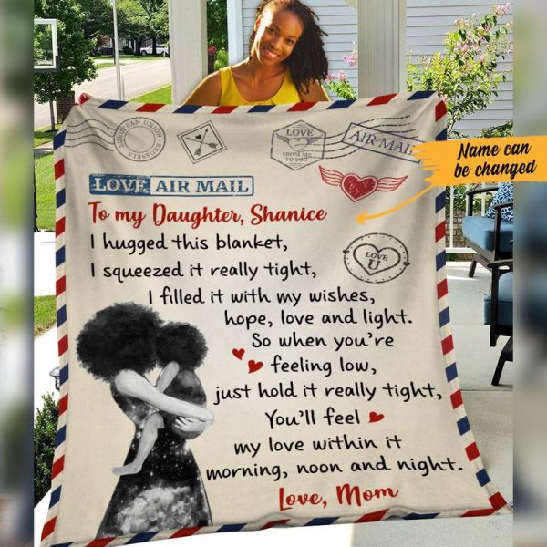 Personalized Bwa Mom Letter Fleece Blanket