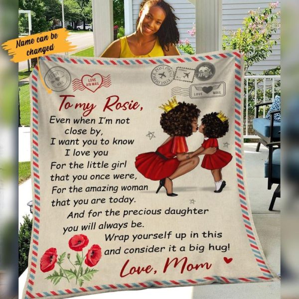 Personalized Bwa Mom Letter Fleece Blanket