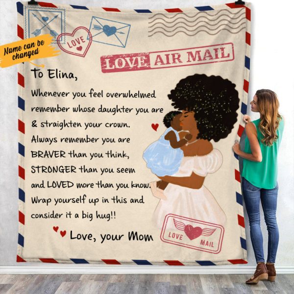 Personalized Bwa Mom Letter Whenever Fleece Blanket