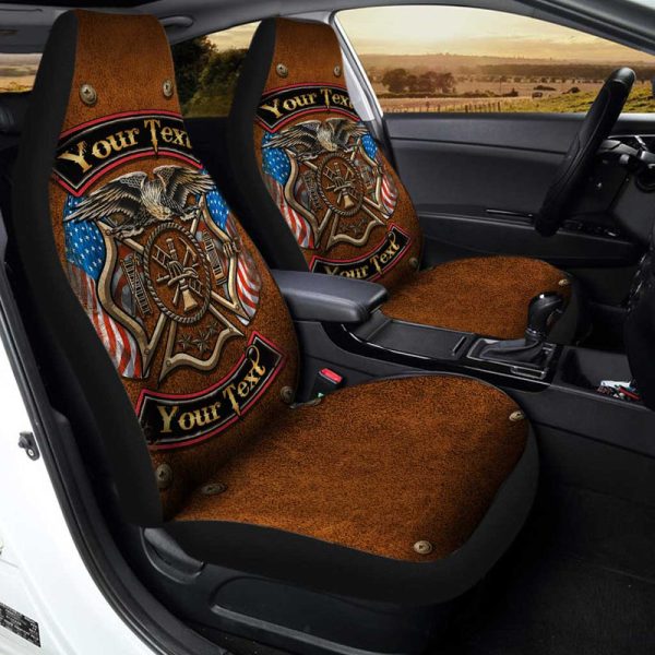 Personalized Firefighter Car Seat Covers Custom Name Car Accessories