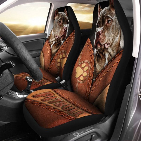 Personalized Image Pitbull Dog Car Seat Covers Custom Photo Dog Car Accessories