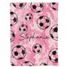 Personalized Pink Camouflage Soccer Blanket