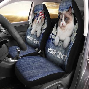 Personalized Ragdoll Cat Car Seat Covers Custom Couple Car Acessories Anniversary