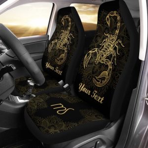 Personalized Zodiac Scorpio Car Seat Covers Custom Name Car Accessories