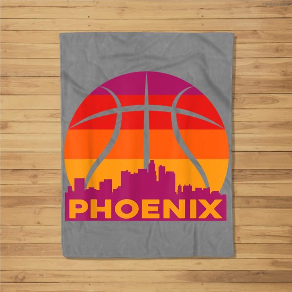 Phoenix Basketball B-Ball City Arizona State Retro Vintage Fleece Blanket