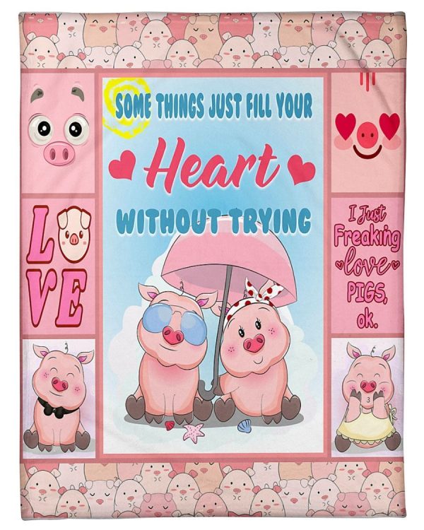 Pig Just Fill Your Heart Blanket