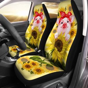 Pig Sunflower Car Seat Covers Cute Car Accessories