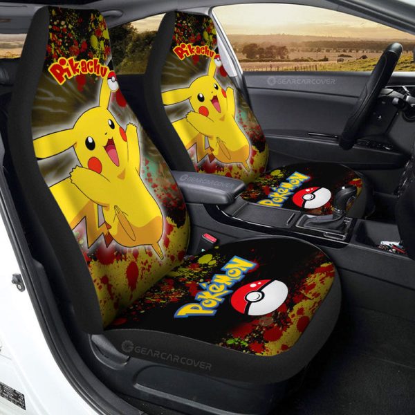 Pikachu Car Seat Covers Custom Tie Dye Style Anime Car Accessories