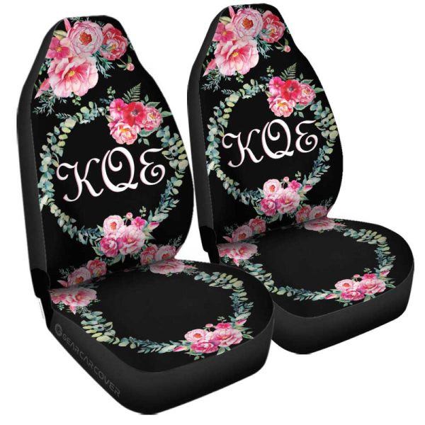 Pink Flowers Car Seat Covers Custom Personalized Name Car Accessories