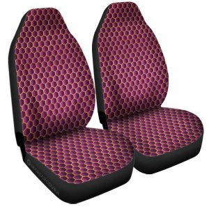 Pink Pattern Car Seat Covers Custom Honeycomb Background Car Accessories