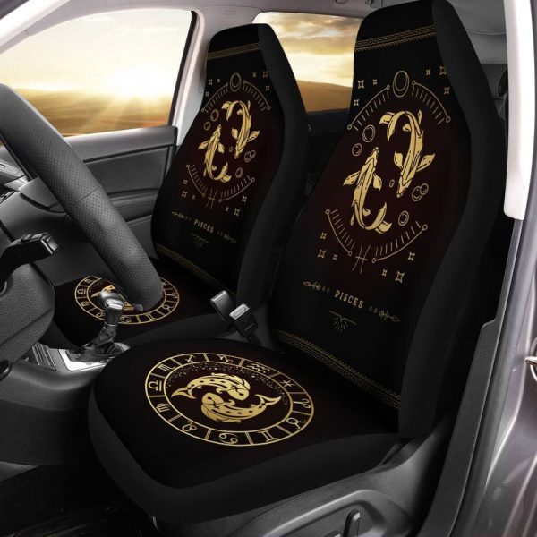 Pisces Horoscope Car Seat Covers Custom Birthday Gifts Car Accessories