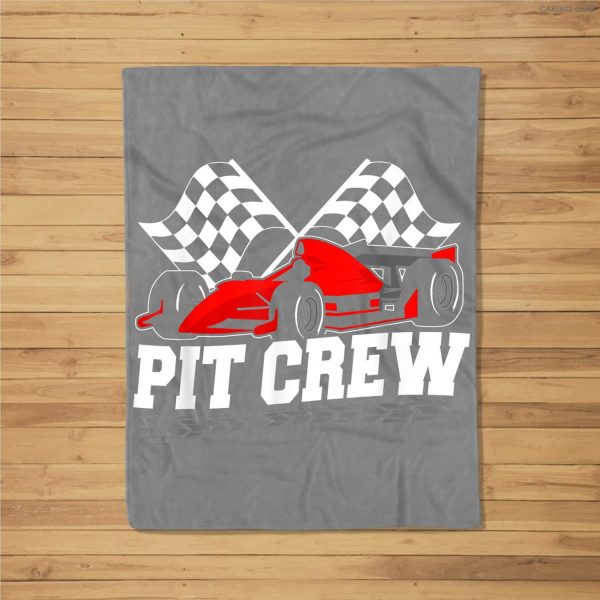 Pit Crew Car Racing Checkered Flag Racing Party Fleece Blanket