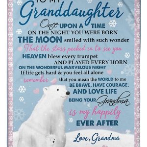 Polar Bears Lovely Message From Grandma Gifts For Granddaughters Blanket