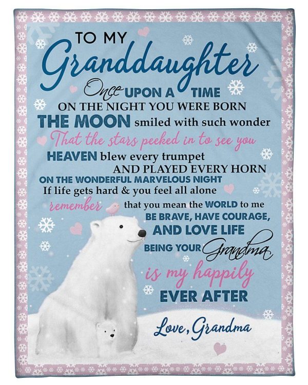 Polar Bears Lovely Message From Grandma Gifts For Granddaughters Blanket