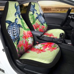 Polynesian Turtle Car Seat Covers Custom Flowers Car Accessories