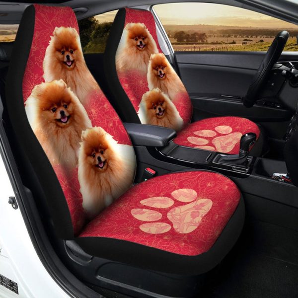 Pomeranian Car Seat Covers Custom Cute Dog Car Interior Accessories