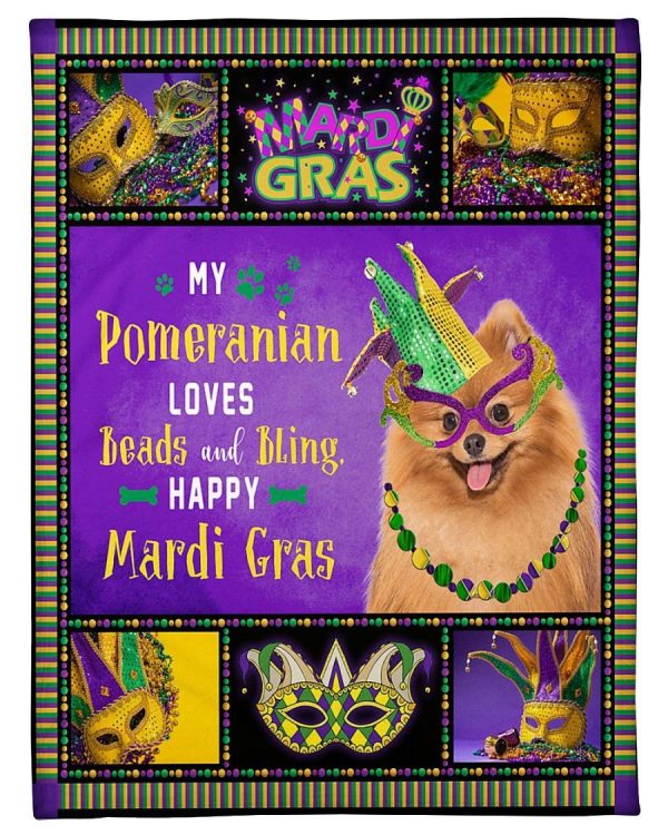 Pomeranian Mardi Gras Blanket