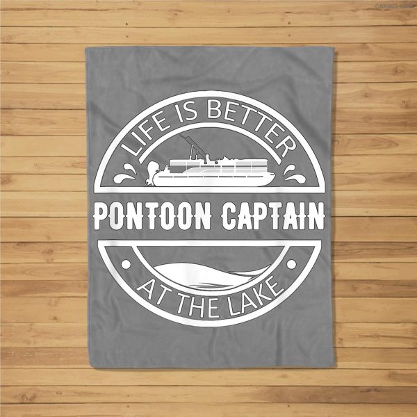 Pontoon Captain Life Is Better At The Lake Fleece Blanket